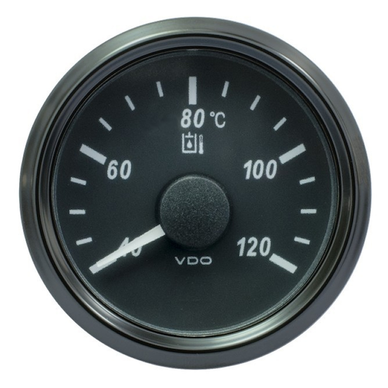 VDO SingleViu 1414 Hydraulic Temperature 120°C Black 52mm